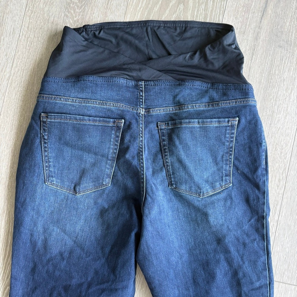 Isabel Maternity by Ingrid & Isabel Skinny Crossover Panel Jeans Dark Wash 12 - Picture 12 of 15